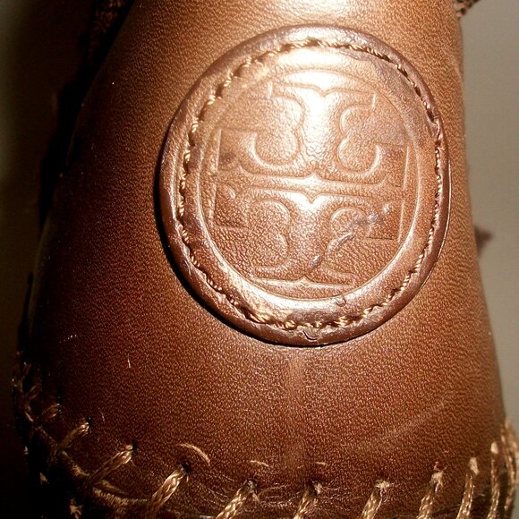 Tory Burch Mid-Calf Brown Suede Moccasin Boots Lined w Authentic Shearling 9.5M - Picture 3 of 9